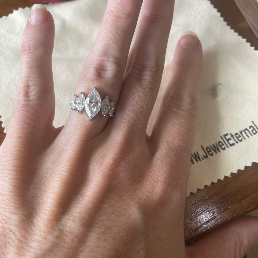 The Countess Ring - 3.6tcw 5 stone Marquise Ring - Picture 2 of 6
